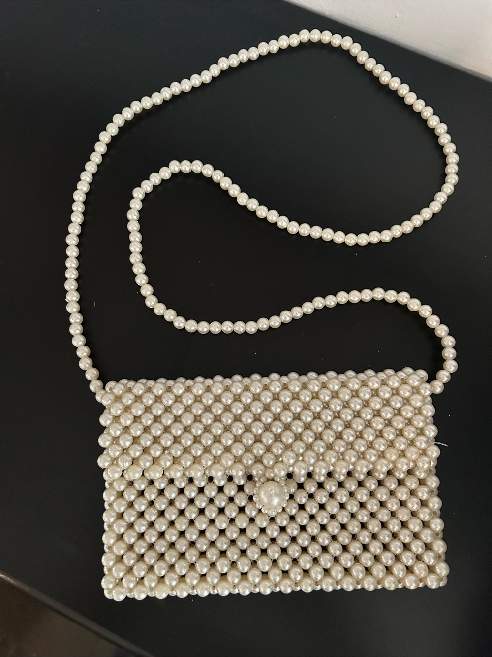 Pearl Beaded Crossbody Bag - Ivory